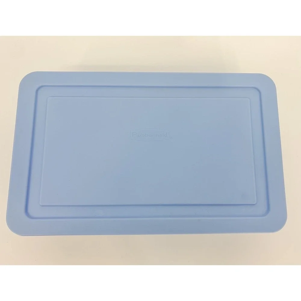 Vintage Rubbermaid Keepers 0286 Storage Box Slate Blue Lid Clear Container